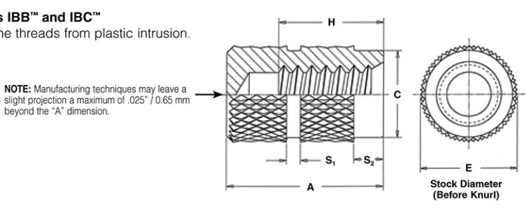 IBB-440-10 - Molded-in Threaded Inserts, Blind Threaded - PEM ...